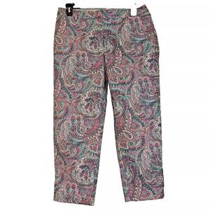 Talbots The Perfect Crop Paisley Print Pant plus size 14